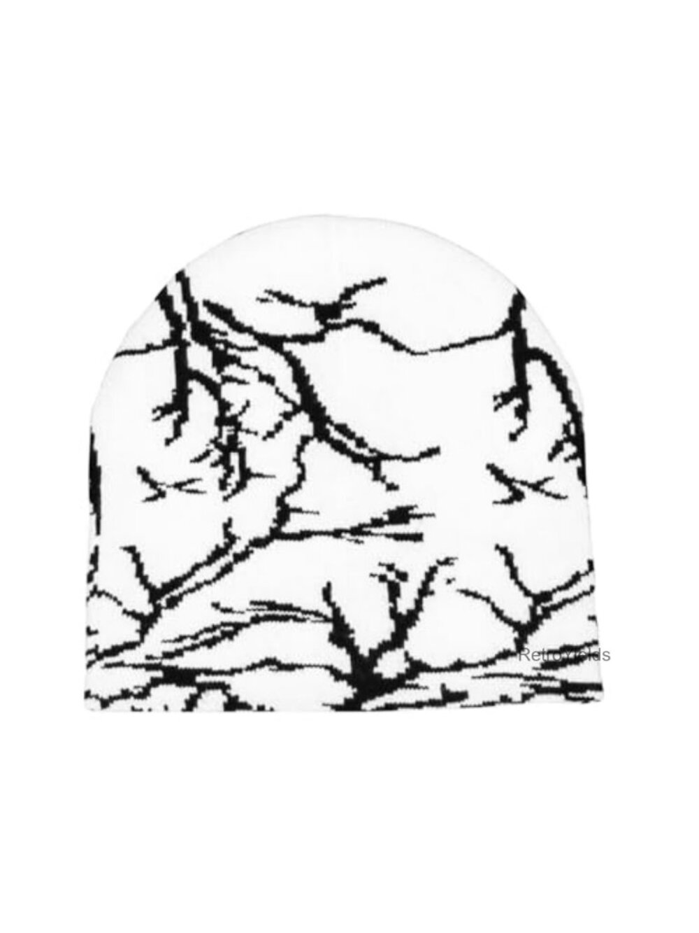 Lightning Pattern Wool Acrylic Knitted Beanie Hat Men Y2K